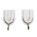 Bathroom organization with an adhesive hook securely holding a towel.