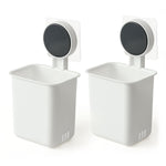 Bathroom organizer storage cups neatly holding various toiletries
