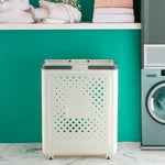 Foldable dirty clothes basket with effective ventilation holes