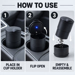 Car Ashtray with LED Light and Lid, Cup Holder Ashtray for Car Interior (1 Pc)