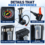 Mini Bike Pump – Portable Foot Operated with Gauge | Safora