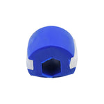 Detailed shot of the dark blue Jawline Exerciser, emphasizing its quality.