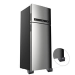 An appliance, possibly a refrigerator, elevated by the heavy-duty base stand set.