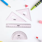Precision compass and geometry tools included in the complete set