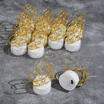 Multicolor flameless heart candles scattered on a surface, ideal for creating a festive or romantic setting.
