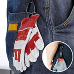 Glove clip holder conveniently securing a towel.