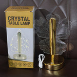 Modern crystal table lamp featuring unique clover design