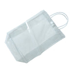 Travel cosmetic clear pouch featured within transparent PVC carry bag