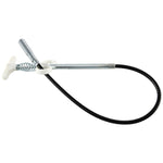 The flexible shaft of the Drain Cleaner Tool being inserted into a clogged drainage pipe.