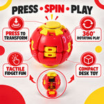 Transforming Spinner Flat Ball Toy with 360 Degree Spin for Kids and Desk Play