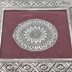 Top view of the silver pooja chowki, showcasing its exquisite mandala pattern and finish.