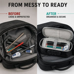 4 Layer Zipper Stationery Pouch Pencil Case with Combination Lock for Students