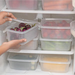 Food storage containers showing snap-fit airtight lids to keep food fresh