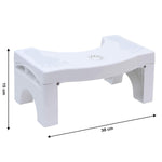 Built-in diffuser slot on the toilet squat stool, ready for an air freshener.