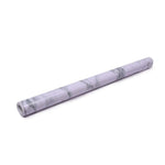 A single roll of white and grey marble pattern self-adhesive wallpaper on a white background.