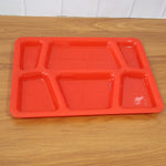 Multi-section plastic serving tray with smooth surface for quick washing
