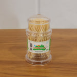 Natural wood toothpick case with secure transparent lid