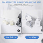 Self draining plastic soap dish holder with stable base