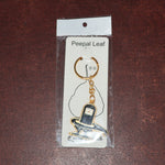 Packaging detail of golden Shivling keychain