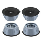 Set of four anti vibration pads with suction cup feet for washing machines.