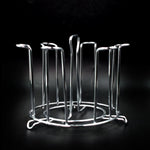 Durable glassware rack designed for safe and accessible storage.