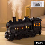 Train-shaped portable humidifier showing puff steam mist mode