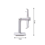 Set of six rotating self-adhesive hooks neatly installed on a kitchen wall.