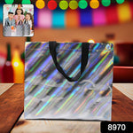 Durable reusable party gift bag showing mix design with elegant patterns
