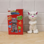 Front view of the white interactive mimicking cat toy with packaging