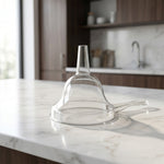 Transparent wide-mouth funnel for kitchen use