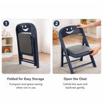 Foldable children chair storage steps