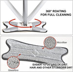 X-shape microfiber flat mop with a hands-free squeeze feature for quick wringing.