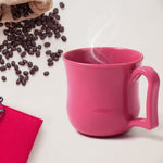 Top-down view of the plastic mug, showing its wide opening.