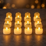 Twelve warm LED ball shape decorative lights arranged together