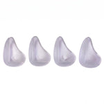 Four clear, rounded silicone corner protectors are arranged in a row against a plain white background.