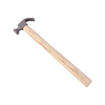 Claw hammer on white background, showing dimensions and design