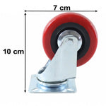Caster wheel size and mounting plate dimensions