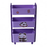 Front view of the purple mini storage trolley on a white background.