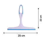A white and blue squeegee on a white background with dimensions: 25 cm wide, 22 cm tall.
