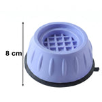 A purple anti-vibration pad with an 8 cm height measurement indicated by a black arrow on a white background.