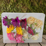 Colorful whimsical flowing flower hair pin accessory for braids