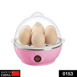 Components of the 1-layer electric egg cooker, including the base, tray, and lid.