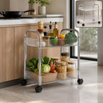2 Layer Storage Trolley with Wheels – Compact & Movable Organizer