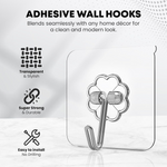 Diagram showing 6cm length and width of the stainless steel adhesive hook.