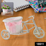 Cycle-shaped plastic flower vase for indoor decoration