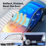 Velvet Wheels Car Windshield Sunshade, main product shot showing its umbrella-like design.