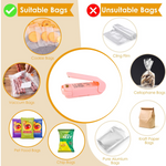 Mini Plastic Bag Sealer held in hand to show its small, portable size.