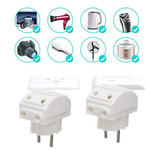 Close-up of the durable 2-pin connections on the Tetherix multi-plug socket.