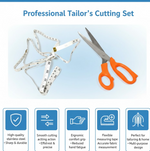 The precise tip of the fabric scissors, ideal for intricate cutting tasks in tailoring.