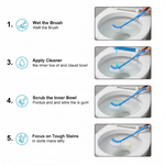 Lightweight plastic toilet brush, easy to handle for daily bathroom cleaning.